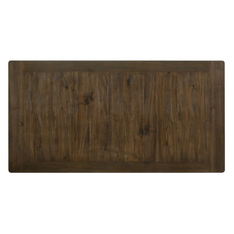 Pemberly Row Dining Table with 2 Drawers and Tapered Legs in Brown and White