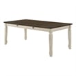 Pemberly Row Dining Table with 2 Drawers and Tapered Legs in Brown and White
