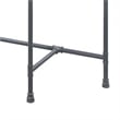 Pemberly Row Oval Tempered Glass Top Side Table with Metal Pipe Legs in Gray