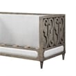 Pemberly Row Composite Wood Daybed with Fabric Upholstery & Carvings in Brown
