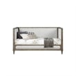 Pemberly Row Composite Wood Daybed with Fabric Upholstery & Carvings in Brown