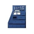 Pemberly Row Twin Loft Bed with 9 Drawers and 2 Open Compartments in Blue