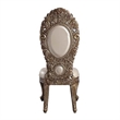 Pemberly Row Leatherette Side Chair Set of 2 with Queen Anne Legs in Brown