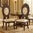 Pemberly Row Leatherette Side Chair Set of 2 with Queen Anne Legs in Brown