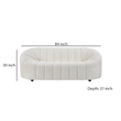 Pemberly Row Teddy Sherpa Fabric Sofa with Vertical Channel Tufting in White