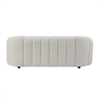 Pemberly Row Teddy Sherpa Fabric Sofa with Vertical Channel Tufting in White