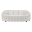 Pemberly Row Teddy Sherpa Fabric Sofa with Vertical Channel Tufting in White