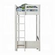Pemberly Row Twin Over Queen Loft Bed with Fixed Ladder and Guardrails in White
