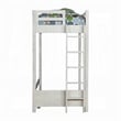 Pemberly Row Twin Over Queen Loft Bed with Fixed Ladder and Guardrails in White