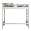 Pemberly Row Twin Over Queen Loft Bed with Fixed Ladder and Guardrails in White