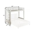 Pemberly Row Twin Over Queen Loft Bed with Fixed Ladder and Guardrails in White
