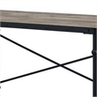 Pemberly Row Industrial Writing Desk with Casters and X Metal Accent in Black