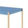 Pemberly Row Writing Desk w/ Built-In USB Dock & Metal Base in Blue & Rose Gold