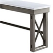 Pemberly Row L-Shaped Writing Desk w/ Marble Lift Top & Felt Lined Drawer - Gray
