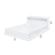 Pemberly Row Queen Platform Bed with 6 Storage Compartments & Headboard in White