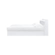 Pemberly Row Queen Platform Bed with 6 Storage Compartments & Headboard in White
