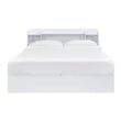 Pemberly Row Queen Platform Bed with 6 Storage Compartments & Headboard in White
