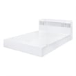 Pemberly Row Queen Platform Bed with 6 Storage Compartments & Headboard in White