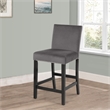Pemberly Row 40 Inch Counter Height Chair Set of 2 with Velvet Seat in Gray