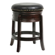 Pemberly Row 24 Inch Solid Wood Swivel Counter Stool in Cappuccino Brown