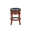 Pemberly Row 24 Inch Solid Wood Swivel Counter Stool in Black