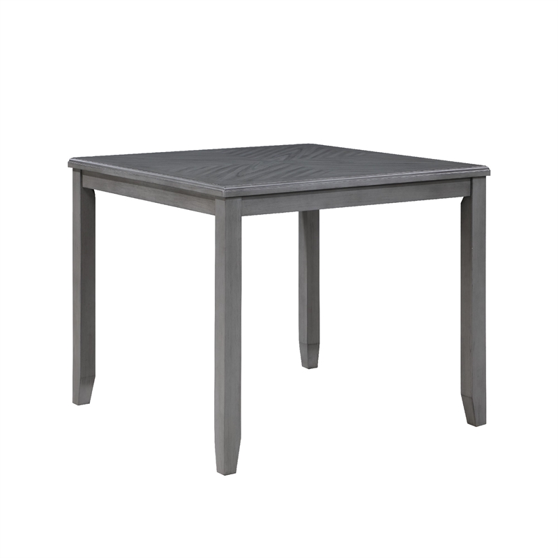 Pemberly Row 42 Inch 5 Piece Counter Height Table Set with Padded Chairs in Gray