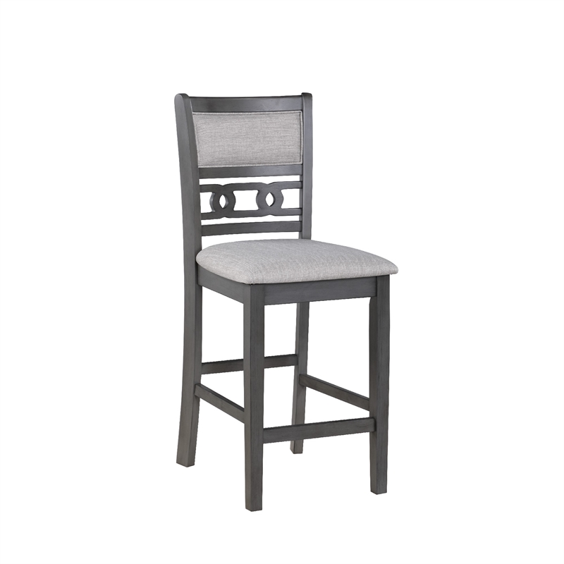 Pemberly Row 42 Inch 5 Piece Counter Height Table Set with Padded Chairs in Gray