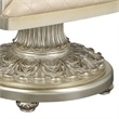 Pemberly Row Royal Vegan Leather Armchair with Scrolled Floral Carvings in Gold