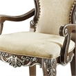 Pemberly Row Classic Upholstered Armchair with Crown Top Back in Brown