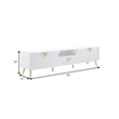 Pemberly Row 79 Inch TV Entertainment Center with Wave Pattern Design in White