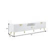 Pemberly Row 79 Inch TV Entertainment Center with Wave Pattern Design in White