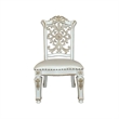 Pemberly Row Dining Chair Set of 2 with Floral Backrest & Nailhead Trim in White