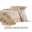 Pemberly Row 3 Piece King Bedspread Set with Floral Print in Cream and Pink