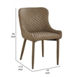 Pemberly Row Dining Chair Set of 4 in Beige Vegan Faux Leather with Metal Frame