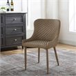 Pemberly Row Dining Chair Set of 4 in Beige Vegan Faux Leather with Metal Frame
