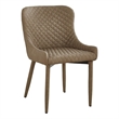 Pemberly Row Dining Chair Set of 4 in Beige Vegan Faux Leather with Metal Frame