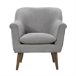 Pemberly Row 32 Inch Modern Accent Chair with Pillow Top Seat in Light Gray