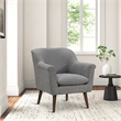 Pemberly Row 32 Inch Modern Accent Chair with Pillow Top Seat in Light Gray