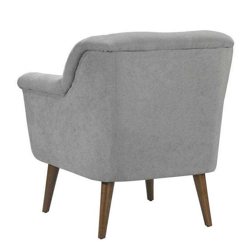 Pemberly Row 32 Inch Modern Accent Chair with Pillow Top Seat in Light Gray