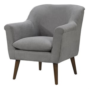 Pemberly Row 32 Inch Modern Accent Chair with Pillow Top Seat in Light Gray