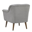 Pemberly Row 32 Inch Modern Accent Chair with Pillow Top Seat in Light Gray