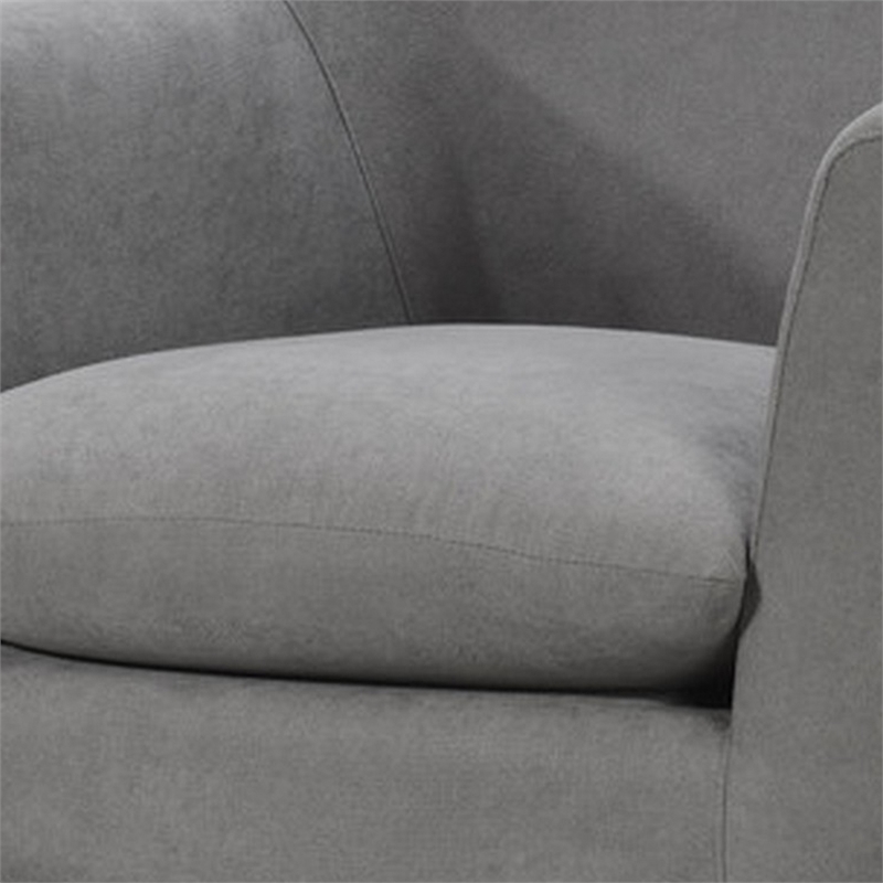 Pemberly Row 32 Inch Modern Accent Chair with Pillow Top Seat in Light Gray