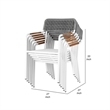 Pemberly Row 6 Piece Outdoor Chair Set with Woven Rope Backs in White