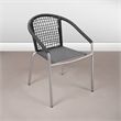 Pemberly Row 6 Piece Outdoor Dining Chair Set with Woven Rope in Slate Gray