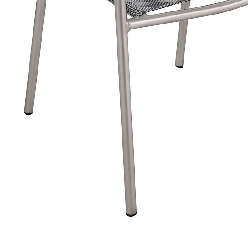 Pemberly Row 6 Piece Outdoor Dining Chair Set with Woven Rope in Slate Gray