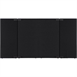 Pemberly Row Queen Platform Bed w/ XL 3 Panel Crystal Tufted Headboard in Black