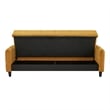 Pemberly Row 79 Inch Convertible Sofa Bed Futon with Tufted Cushions in Yellow