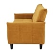 Pemberly Row 79 Inch Convertible Sofa Bed Futon with Tufted Cushions in Yellow