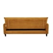 Pemberly Row 79 Inch Convertible Sofa Bed Futon with Tufted Cushions in Yellow