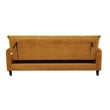 Pemberly Row 79 Inch Convertible Sofa Bed Futon with Tufted Cushions in Yellow